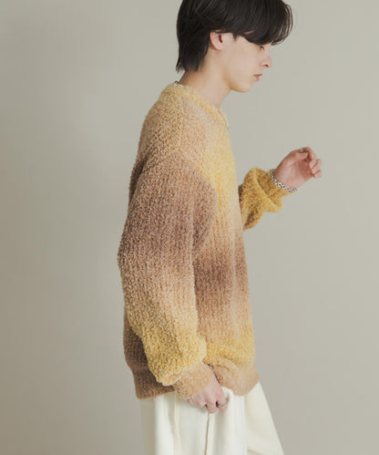 漸變色圈圈紗針織衫