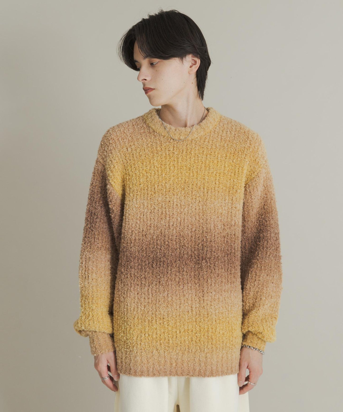 漸變色圈圈紗針織衫