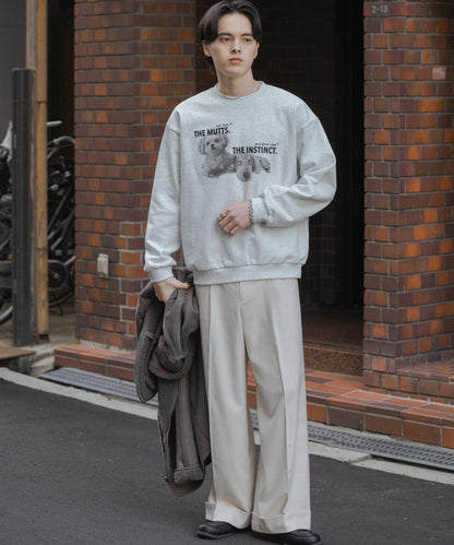 狗狗圖案圓領衛衣