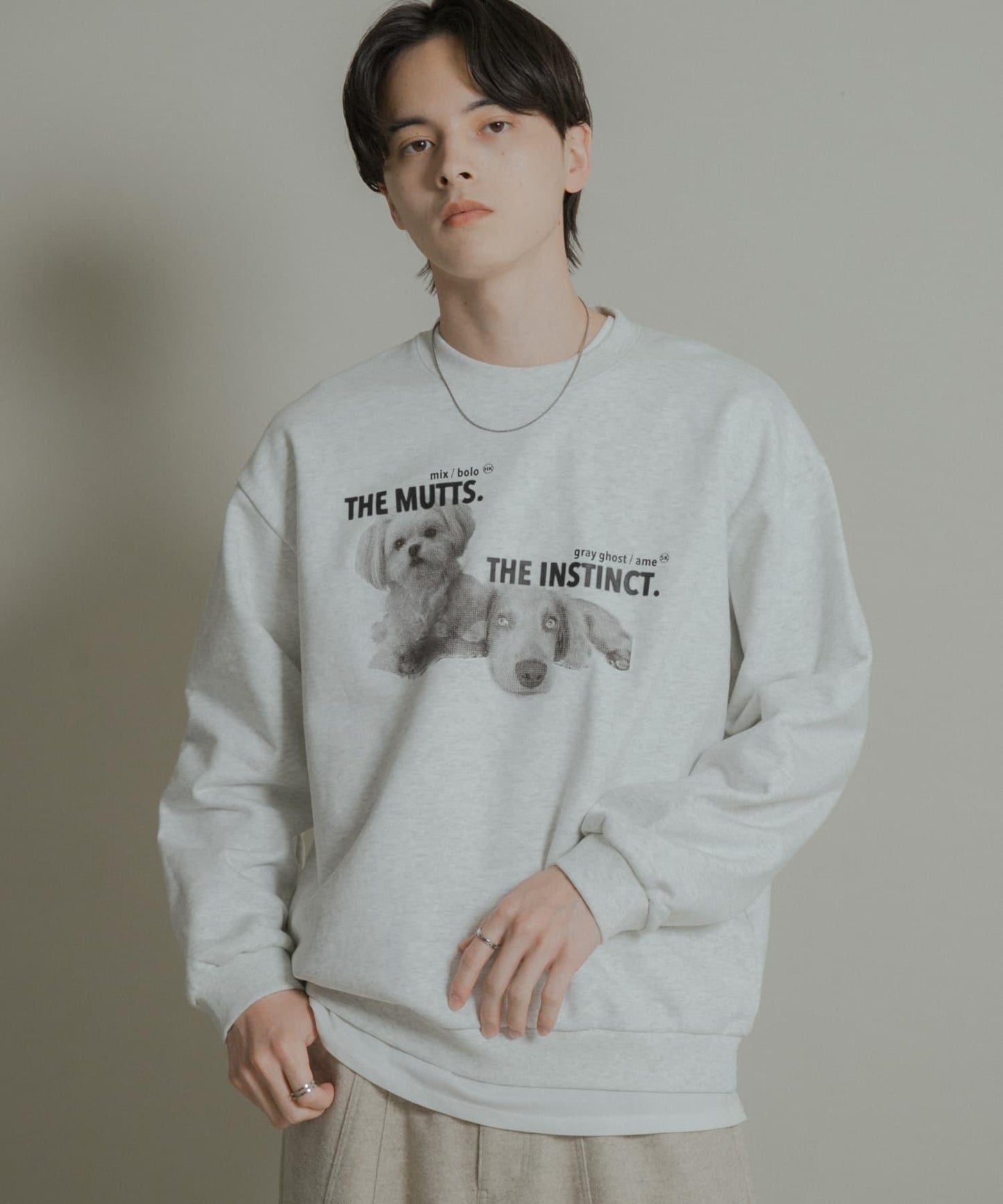 狗狗圖案圓領衛衣