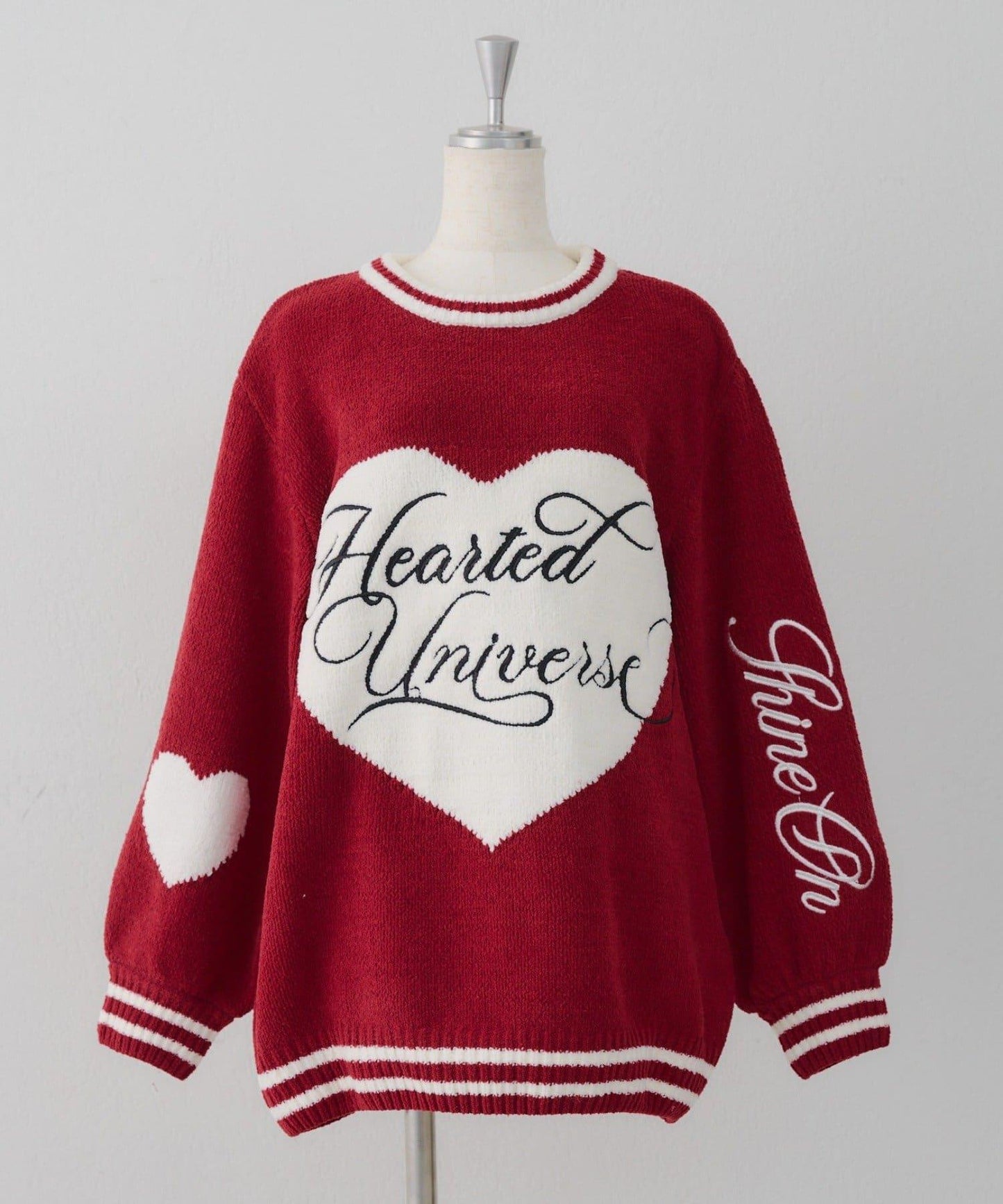 【HolidayCollection】毛絨愛心寬鬆針織衫