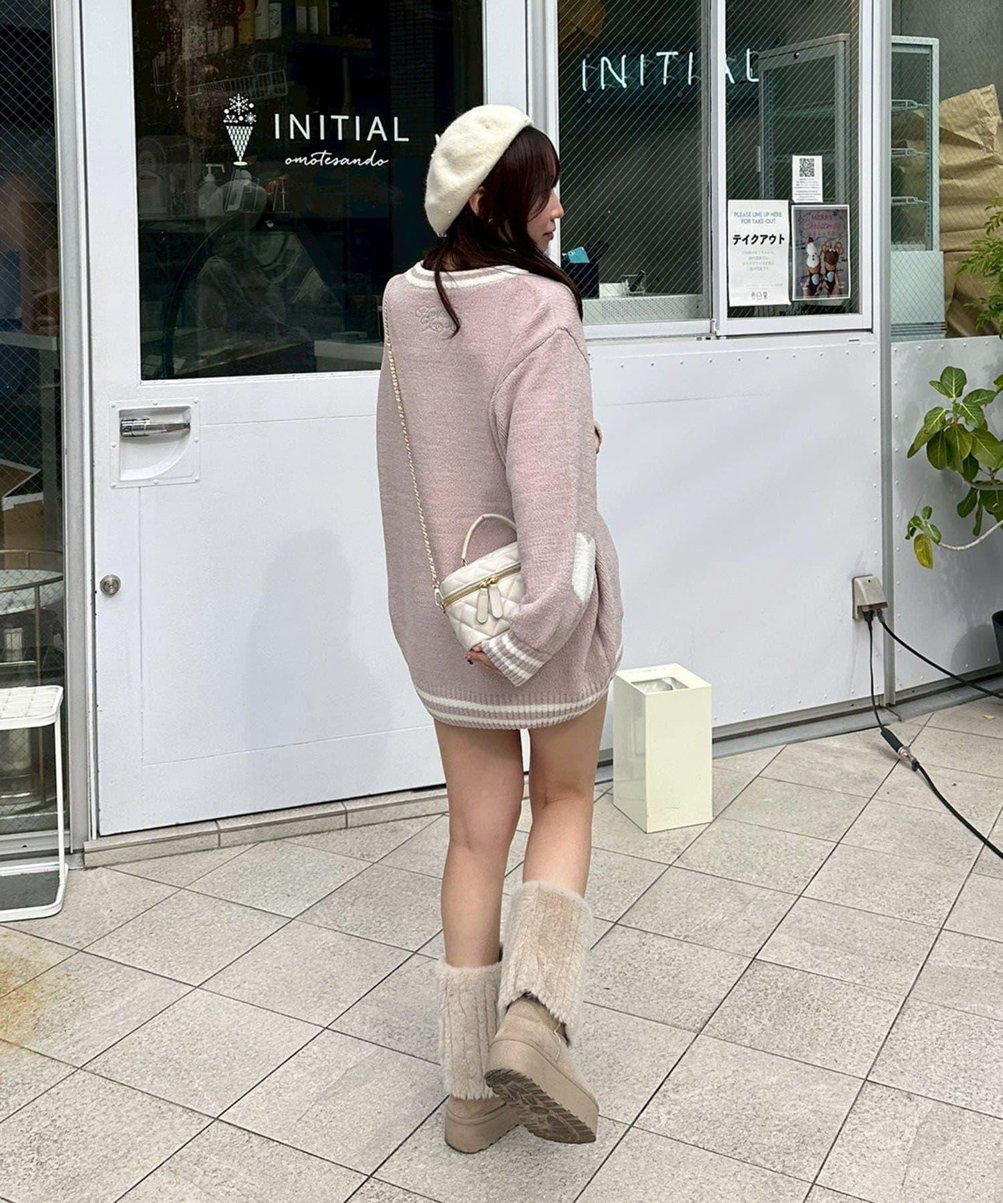 【HolidayCollection】毛絨愛心寬鬆針織衫