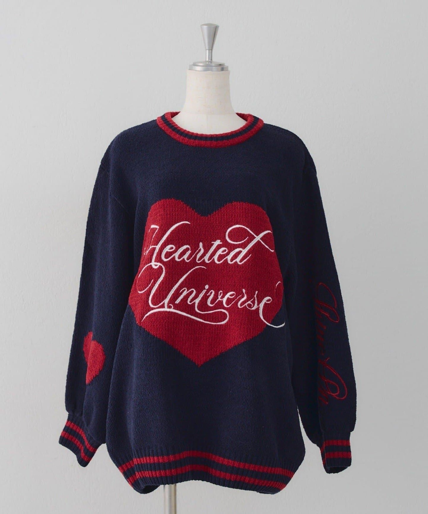 【HolidayCollection】毛絨愛心寬鬆針織衫