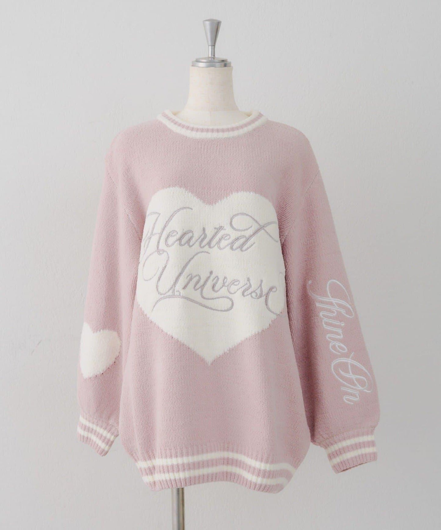 【HolidayCollection】毛絨愛心寬鬆針織衫