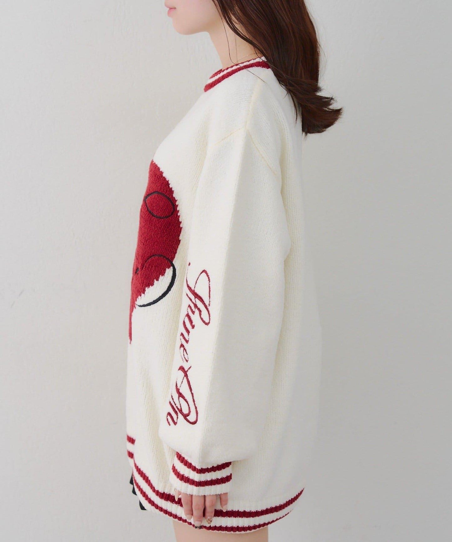 【HolidayCollection】毛絨愛心寬鬆針織衫