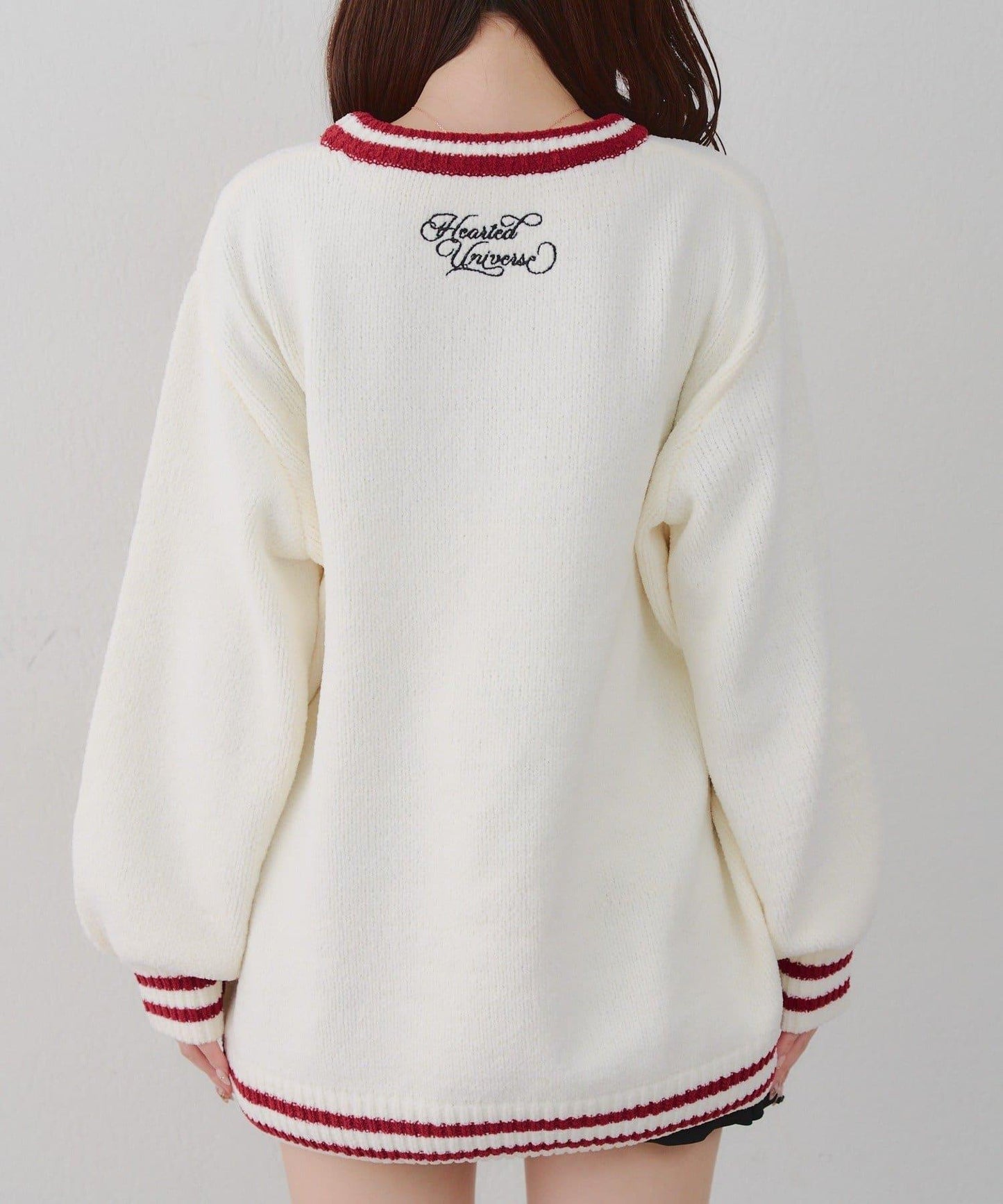 【HolidayCollection】毛絨愛心寬鬆針織衫