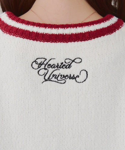 【HolidayCollection】毛絨愛心寬鬆針織衫