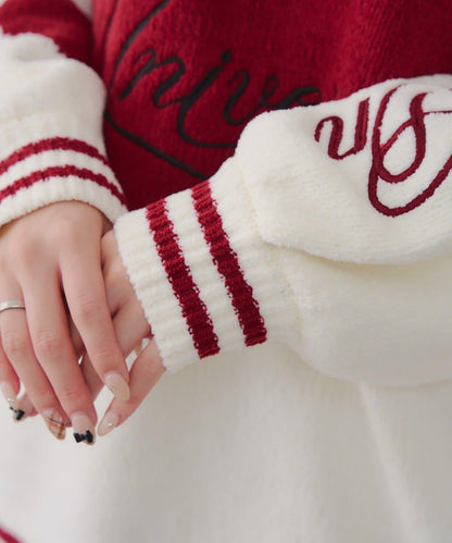 【HolidayCollection】毛絨愛心寬鬆針織衫