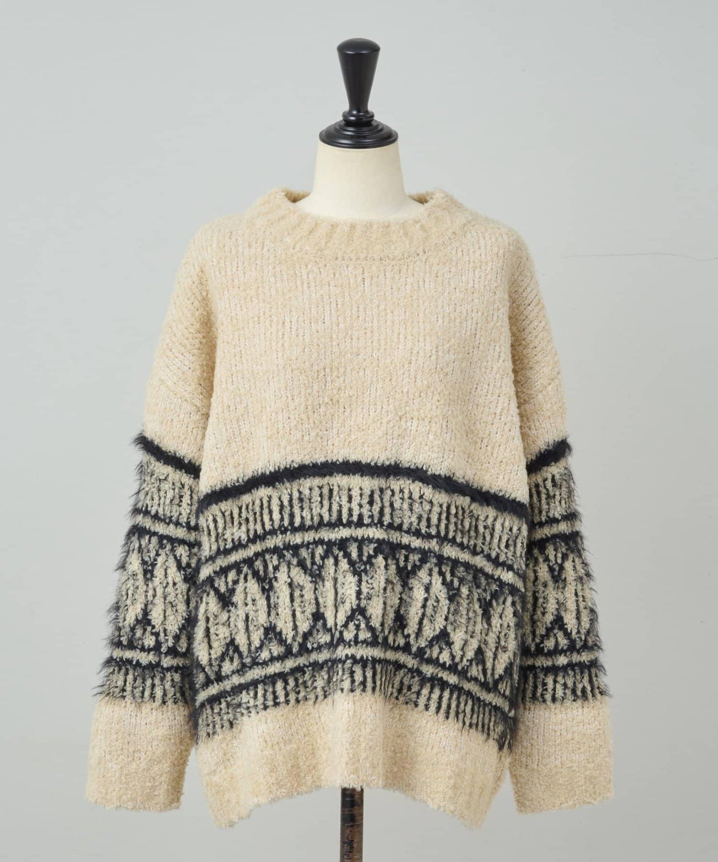 大格子費爾島花紋套頭衫