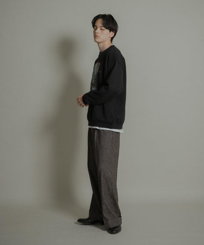 城市風格印花圓領衛衣