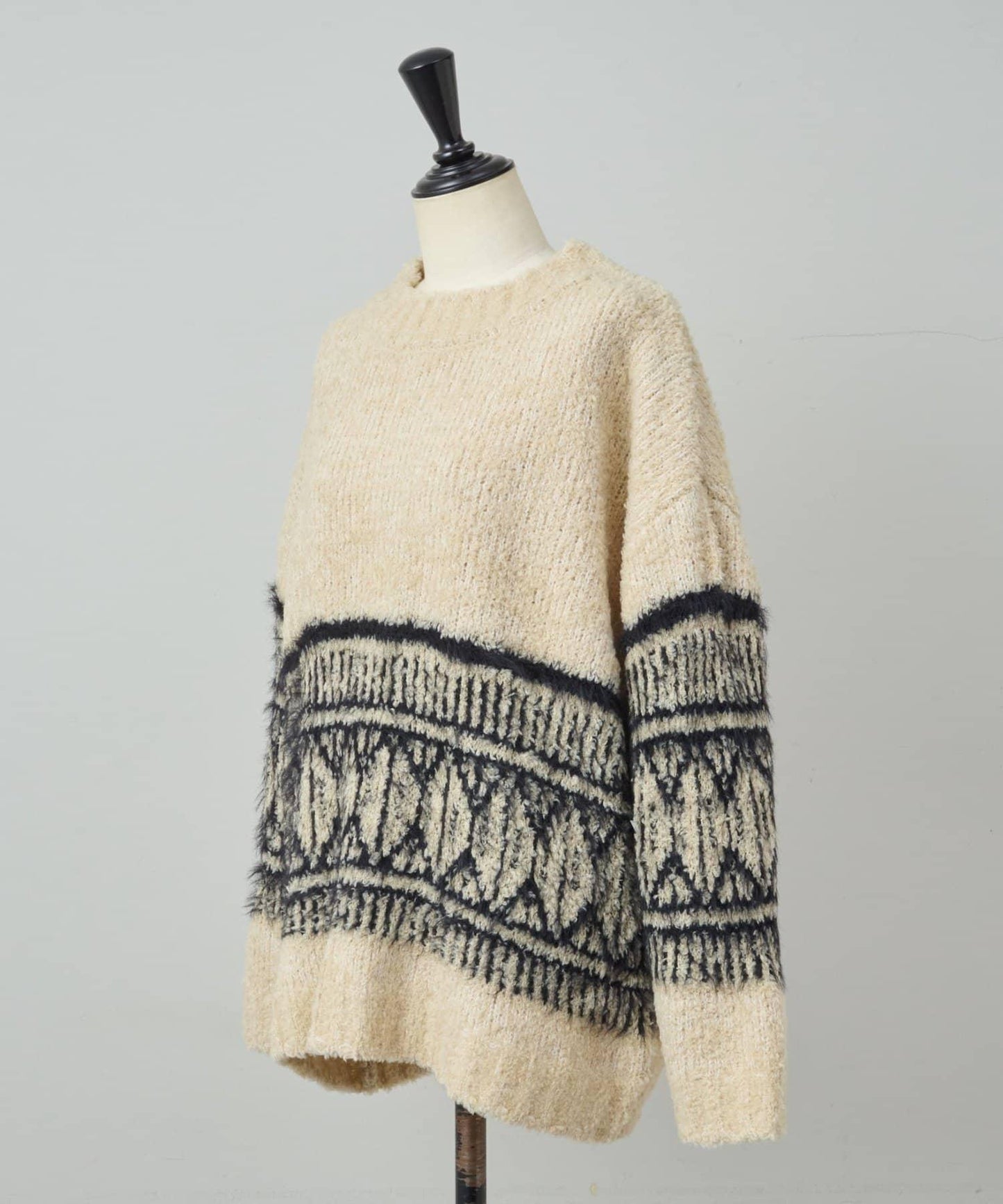 大格子費爾島花紋套頭衫