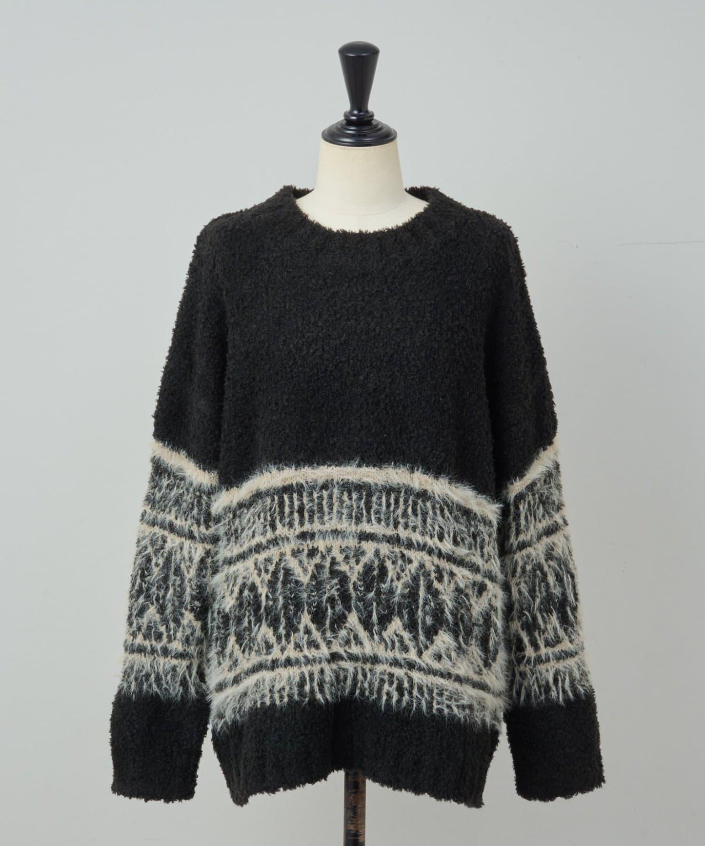 大格子費爾島花紋套頭衫