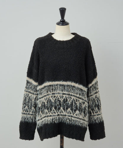 大格子費爾島花紋套頭衫