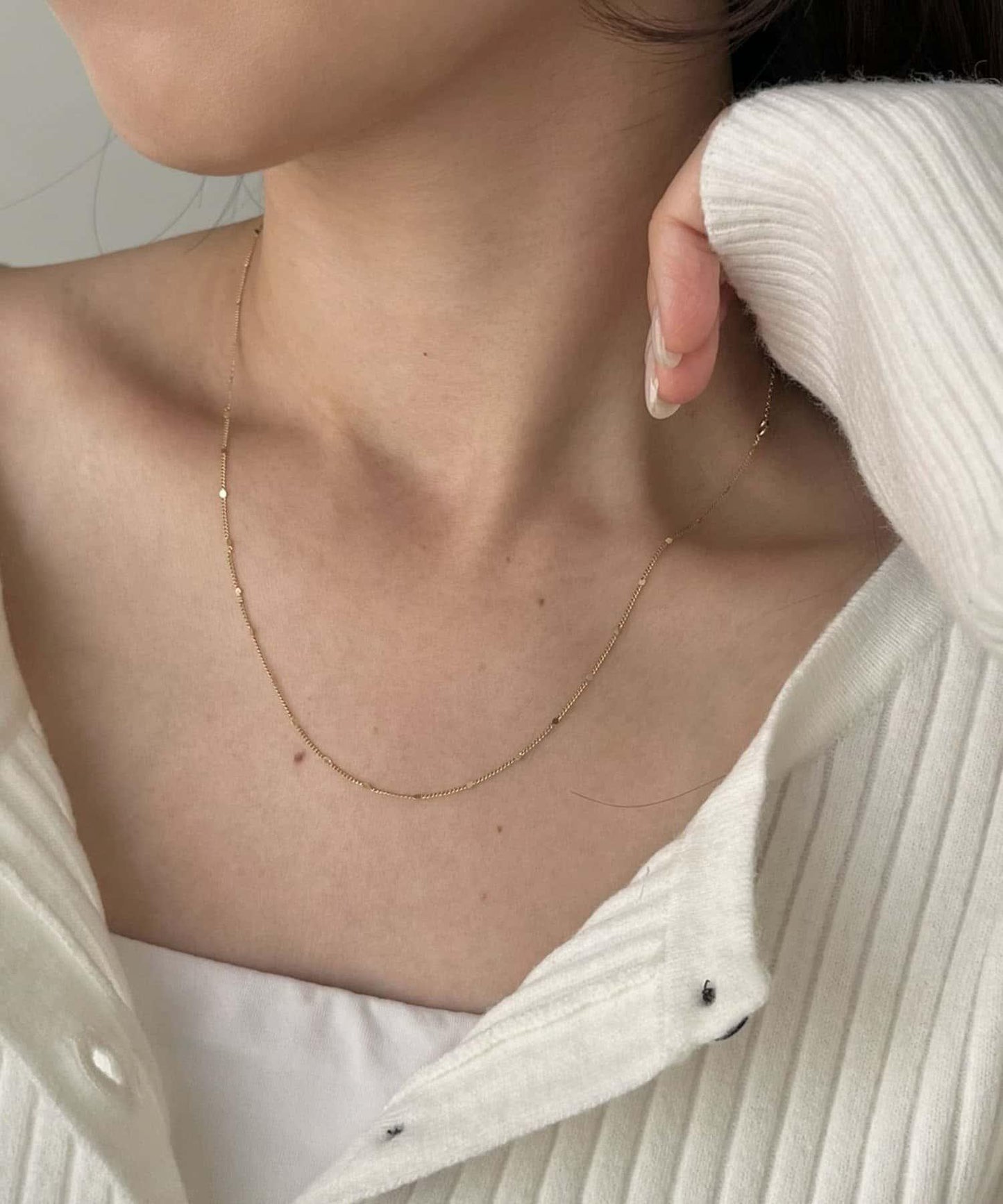 GOLDY 圓點鏈條皮質項鍊