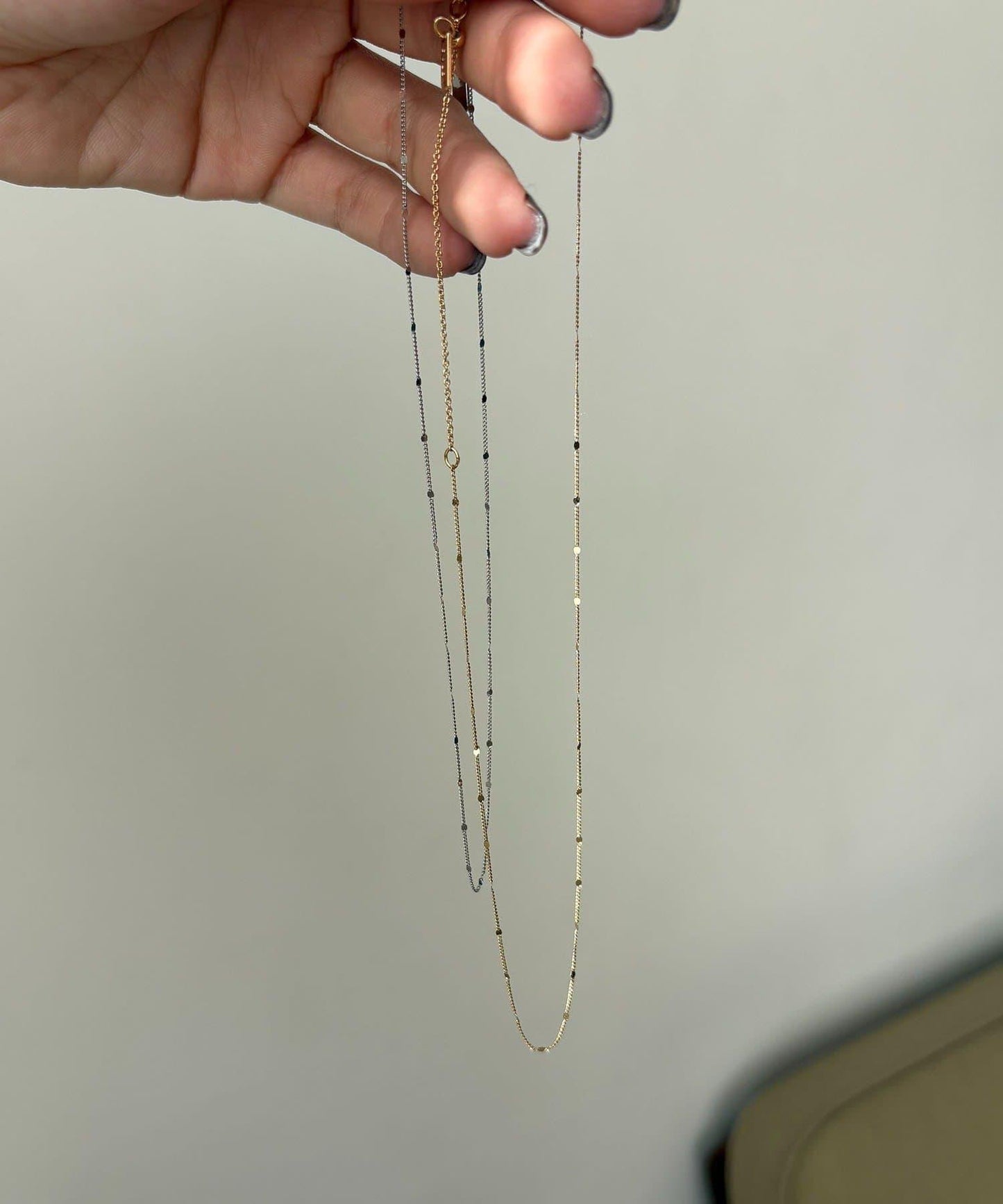 GOLDY 圓點鏈條皮質項鍊