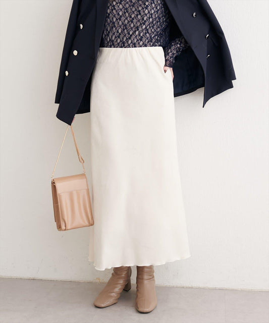 斜裁漸變天鵝絨半身裙