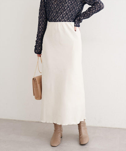 斜裁漸變天鵝絨半身裙