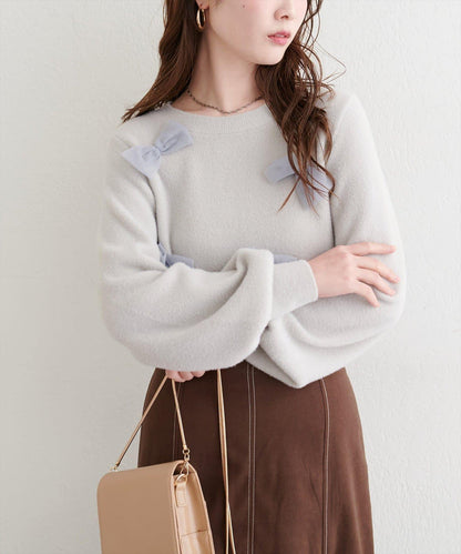 隨機蝴蝶結針織套頭衫