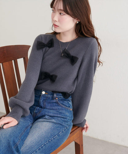 隨機蝴蝶結針織套頭衫