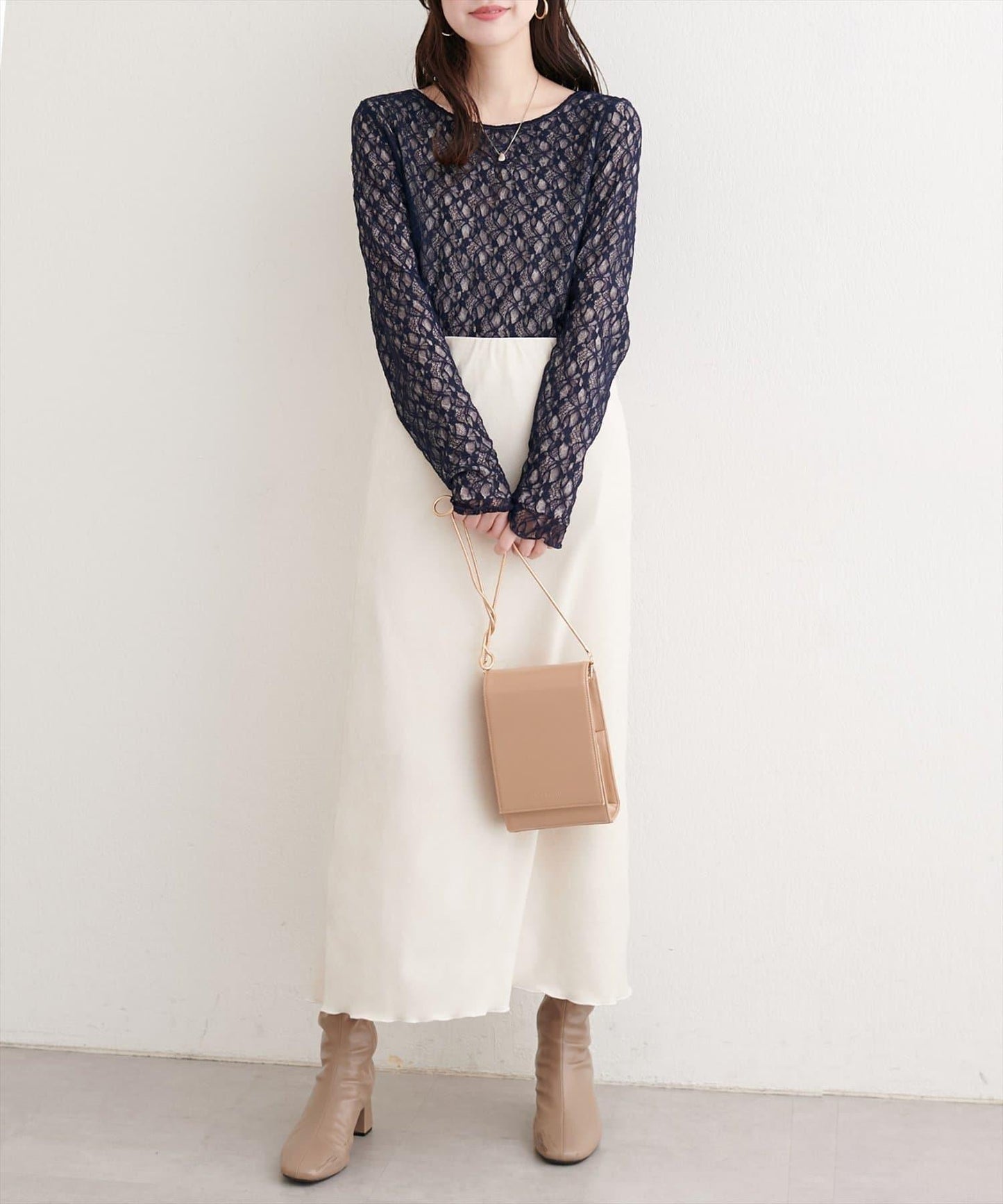 斜裁漸變天鵝絨半身裙