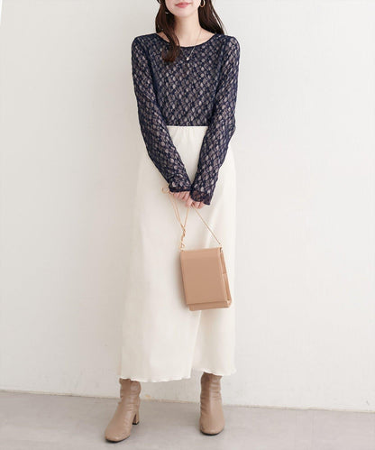 斜裁漸變天鵝絨半身裙