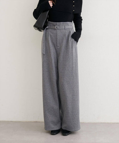 附腰帶彈力長褲