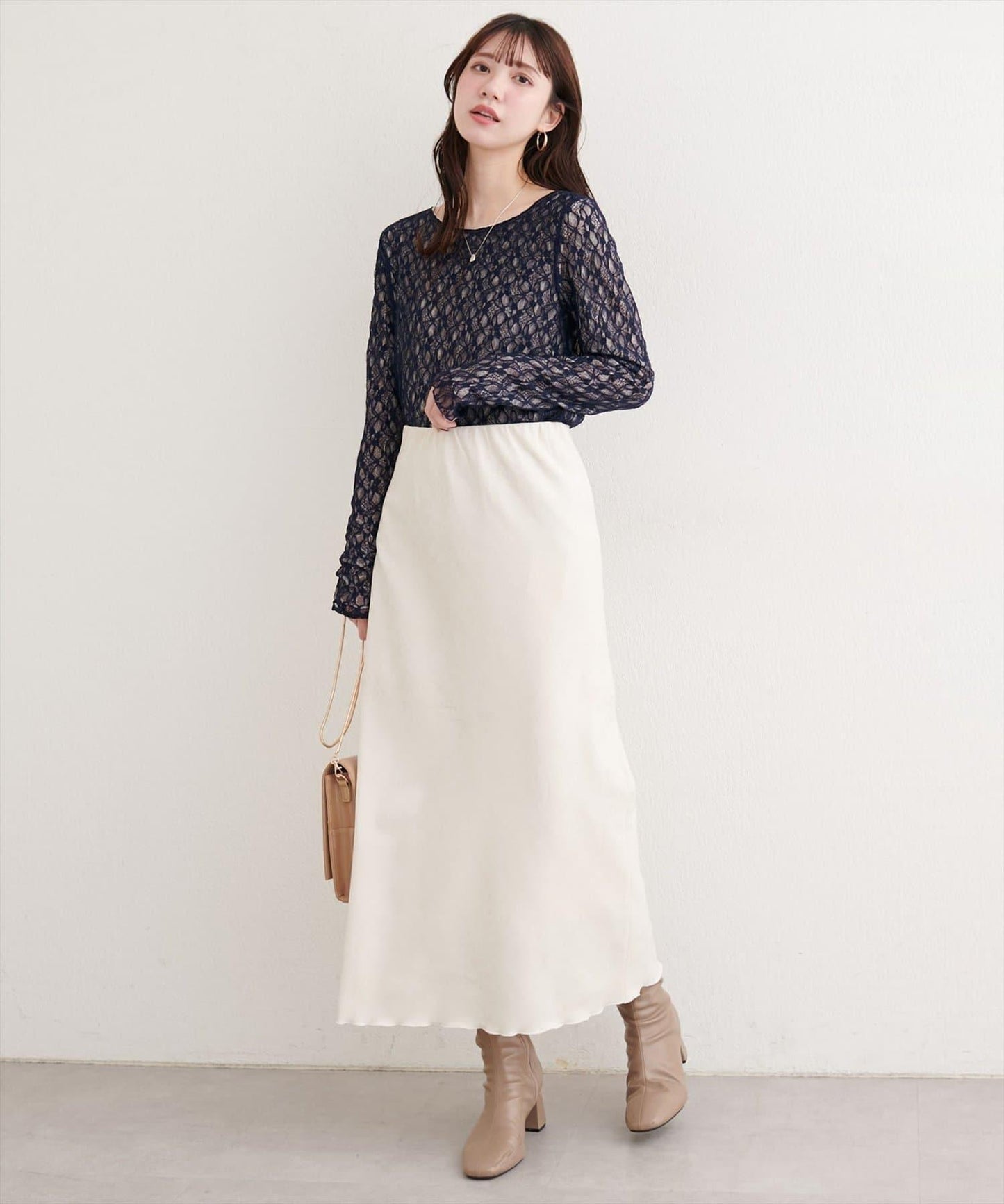 斜裁漸變天鵝絨半身裙