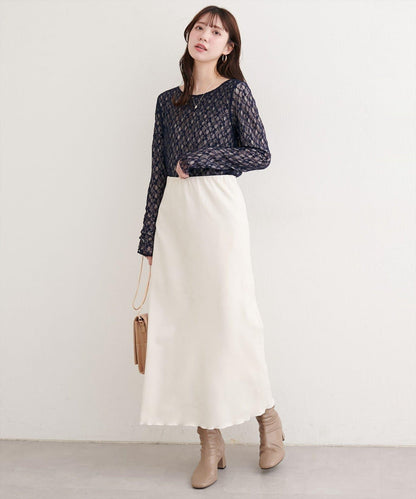 斜裁漸變天鵝絨半身裙