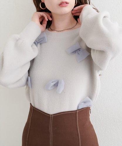 隨機蝴蝶結針織套頭衫