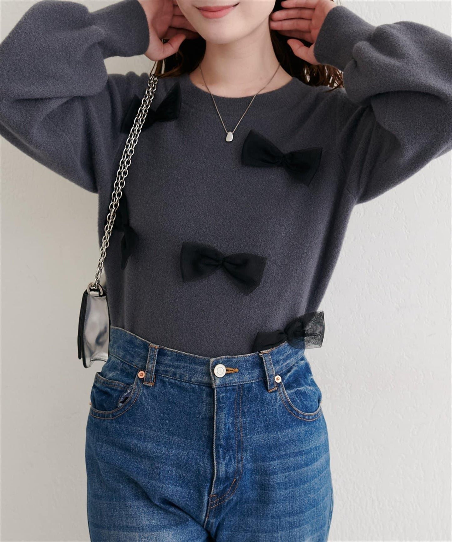 隨機蝴蝶結針織套頭衫