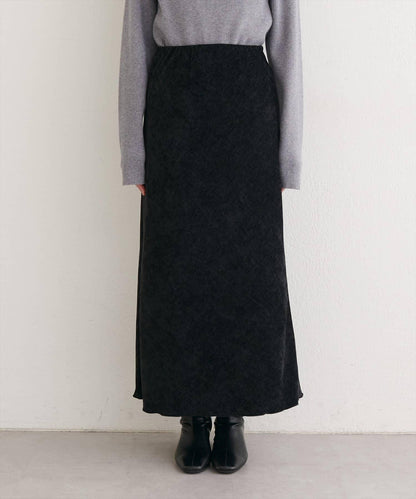 斜裁漸變天鵝絨半身裙