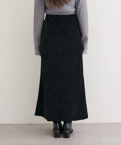 斜裁漸變天鵝絨半身裙