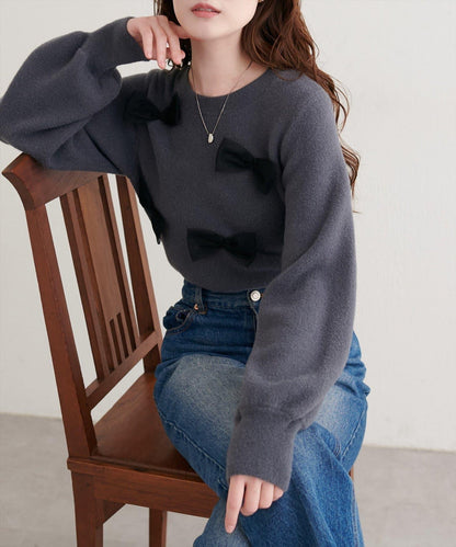 隨機蝴蝶結針織套頭衫