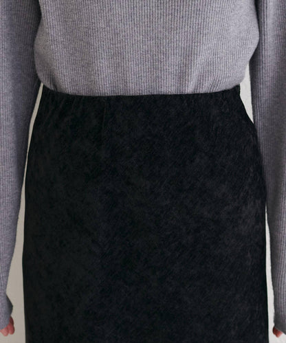 斜裁漸變天鵝絨半身裙