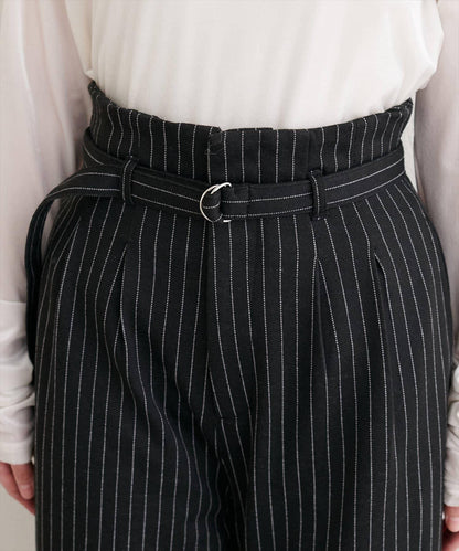 附腰帶彈力長褲