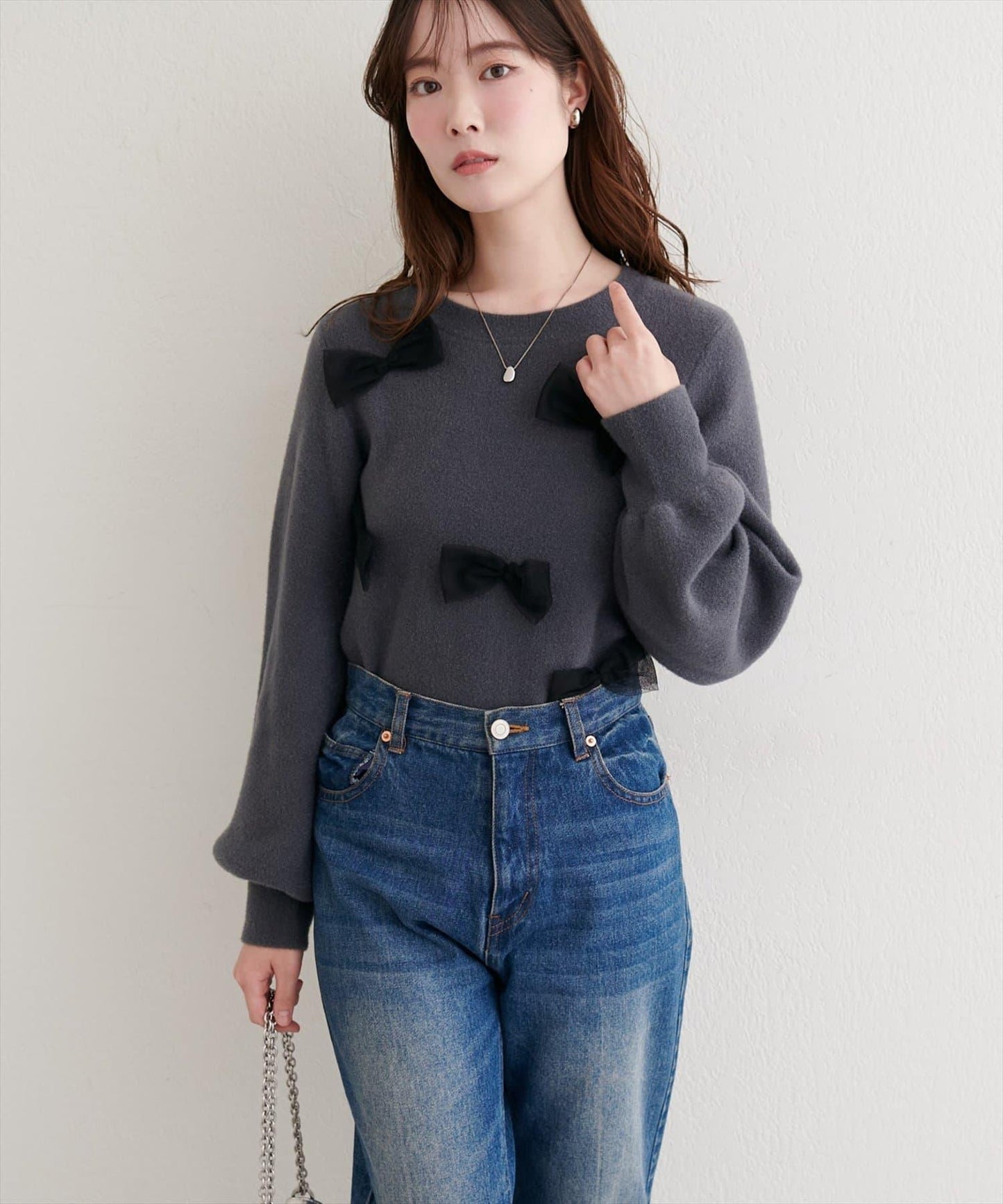 隨機蝴蝶結針織套頭衫