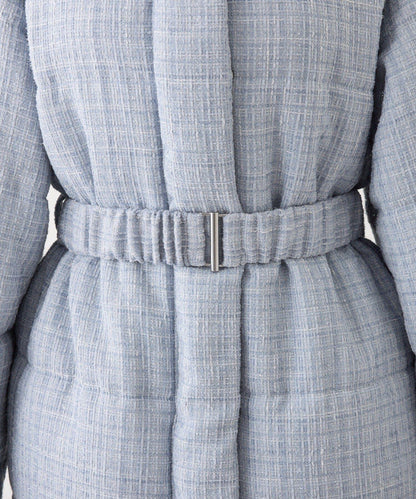 仿皮草連帽帶腰帶仿羽絨服