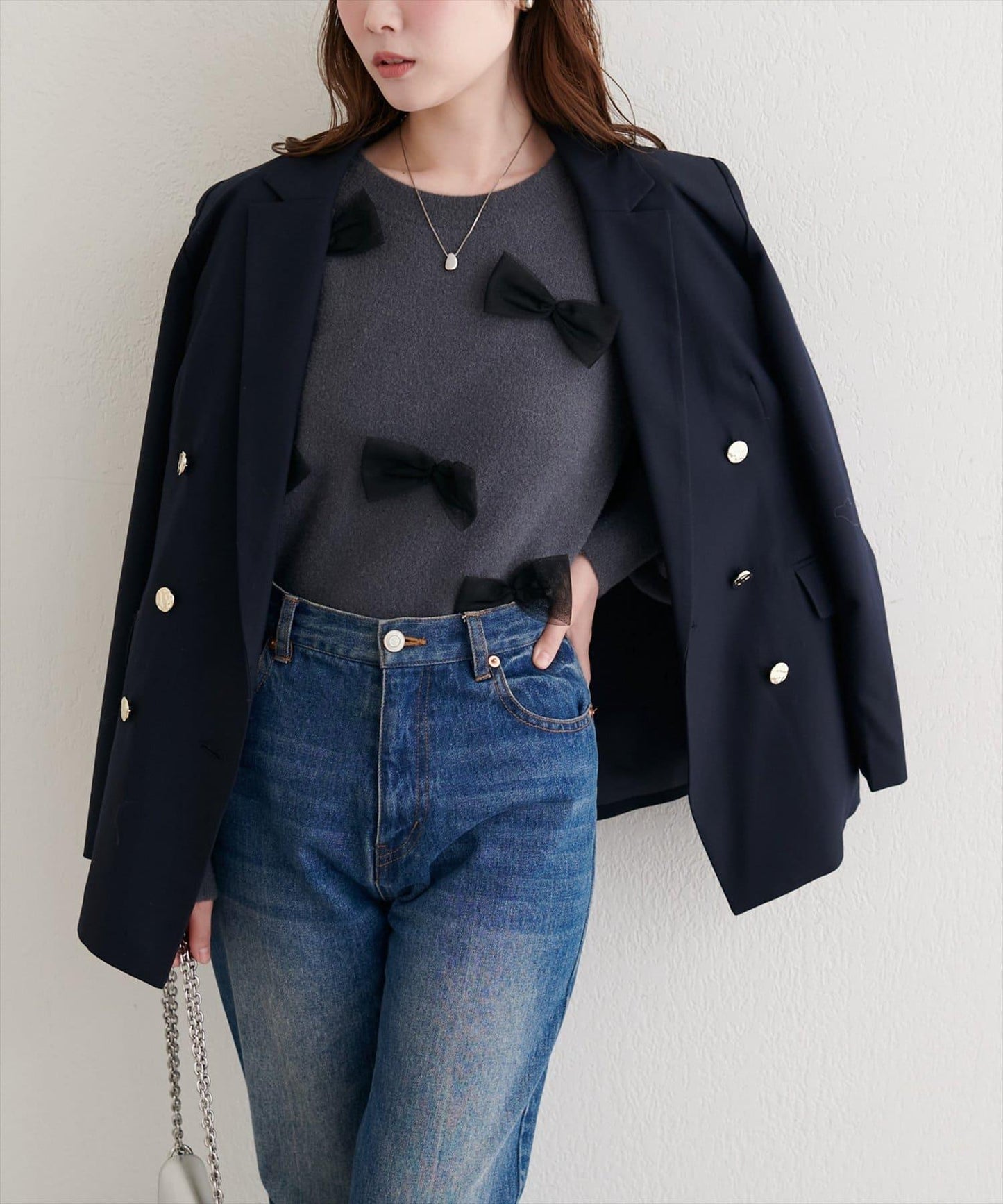 隨機蝴蝶結針織套頭衫