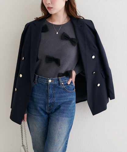 隨機蝴蝶結針織套頭衫