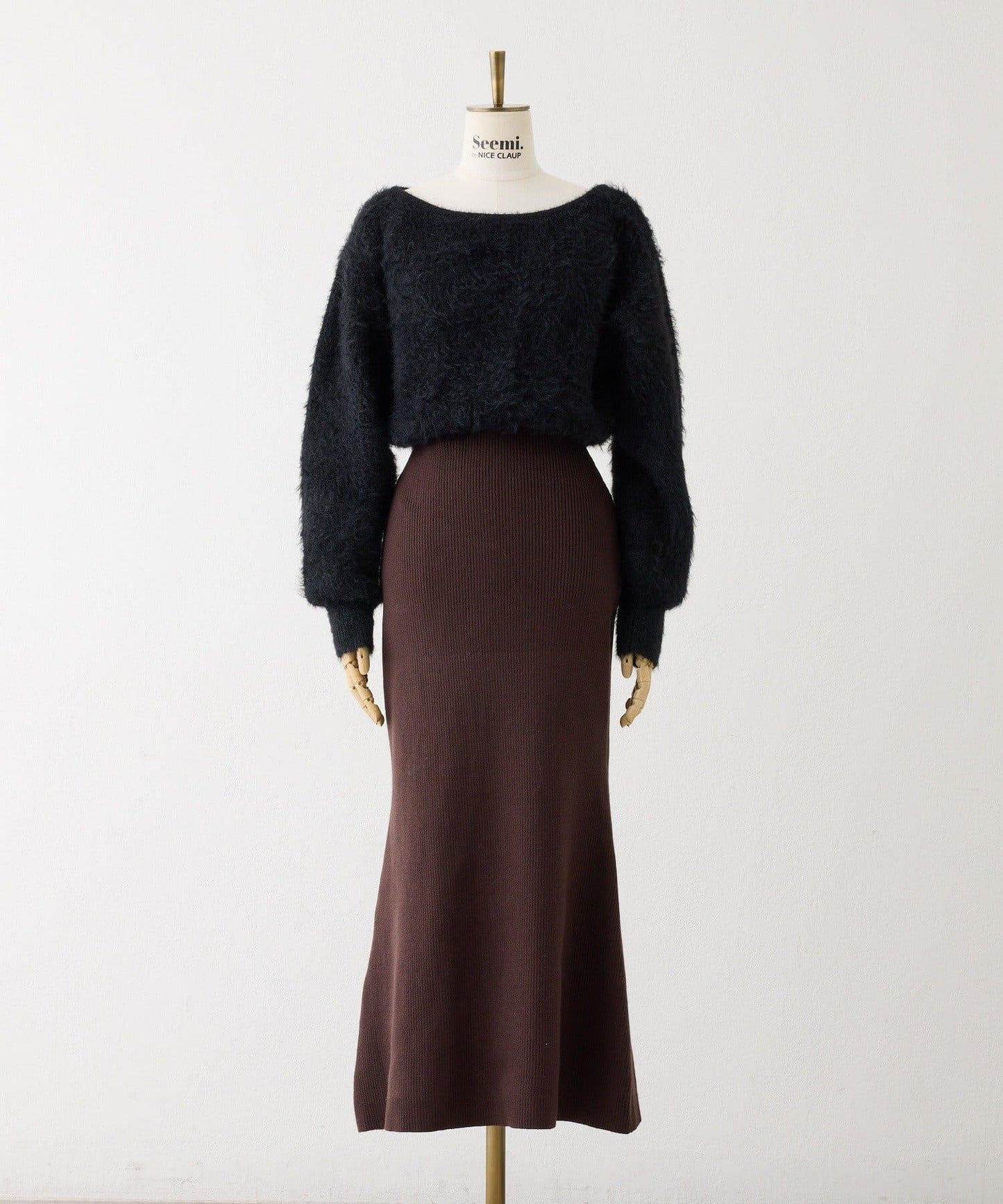 【Seemi.】拼接針織連衣裙