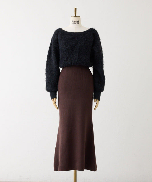 【Seemi.】拼接針織連衣裙