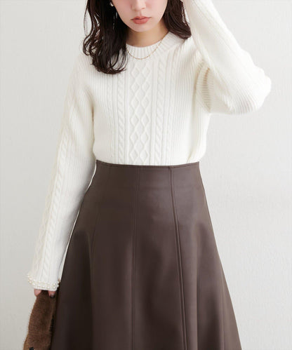 袖口珍珠柔軟針織衫