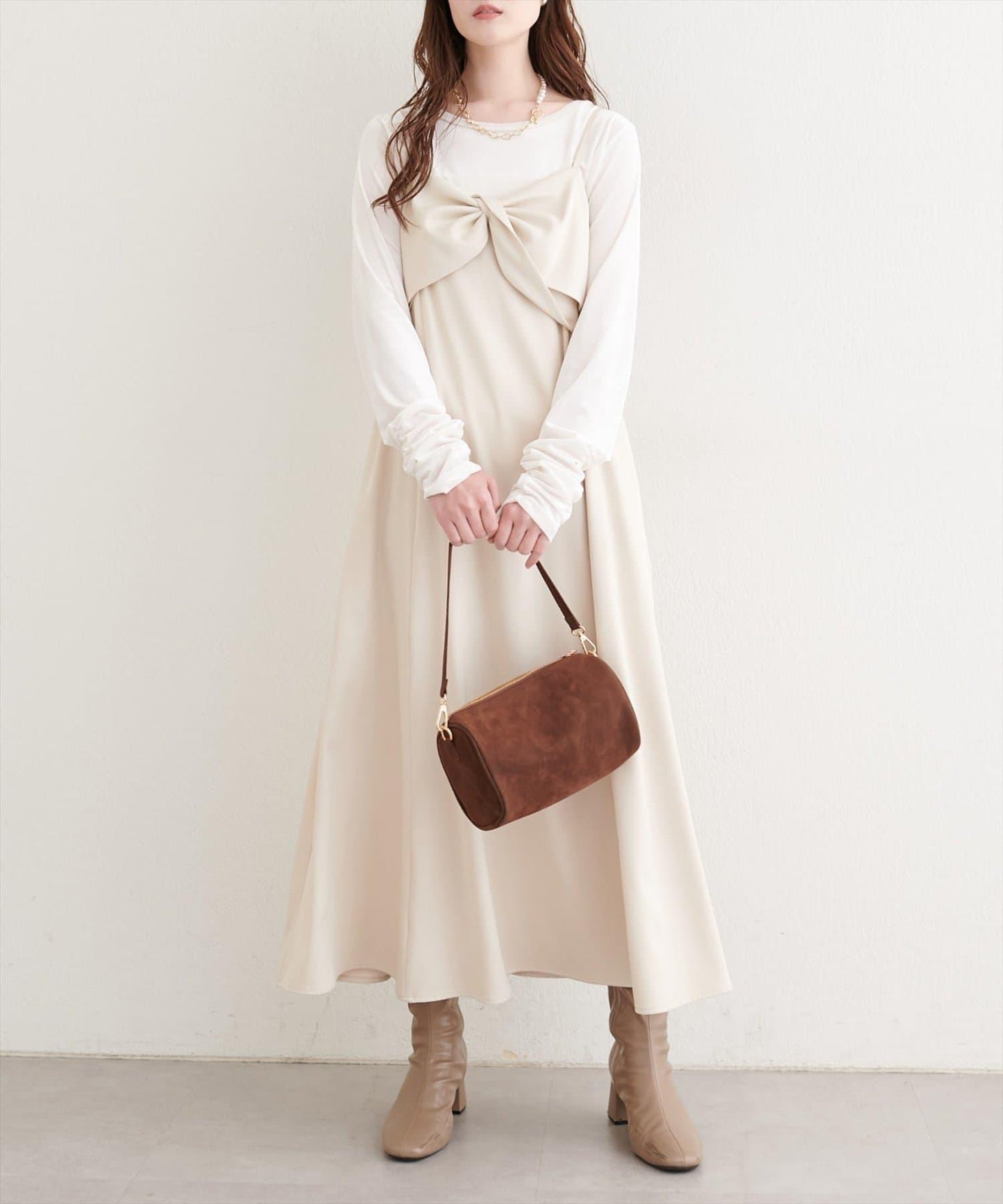 彈力天鵝絨長袖T恤