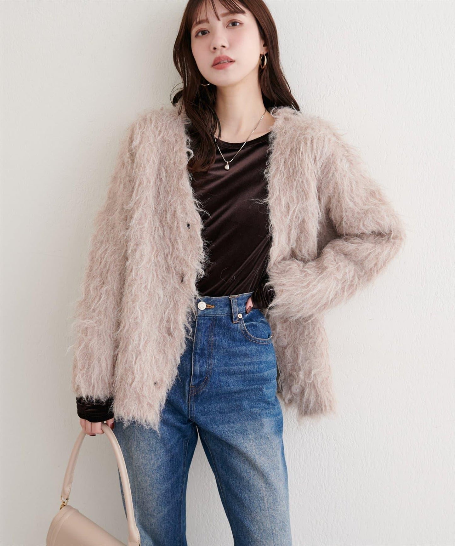 彈力天鵝絨長袖T恤