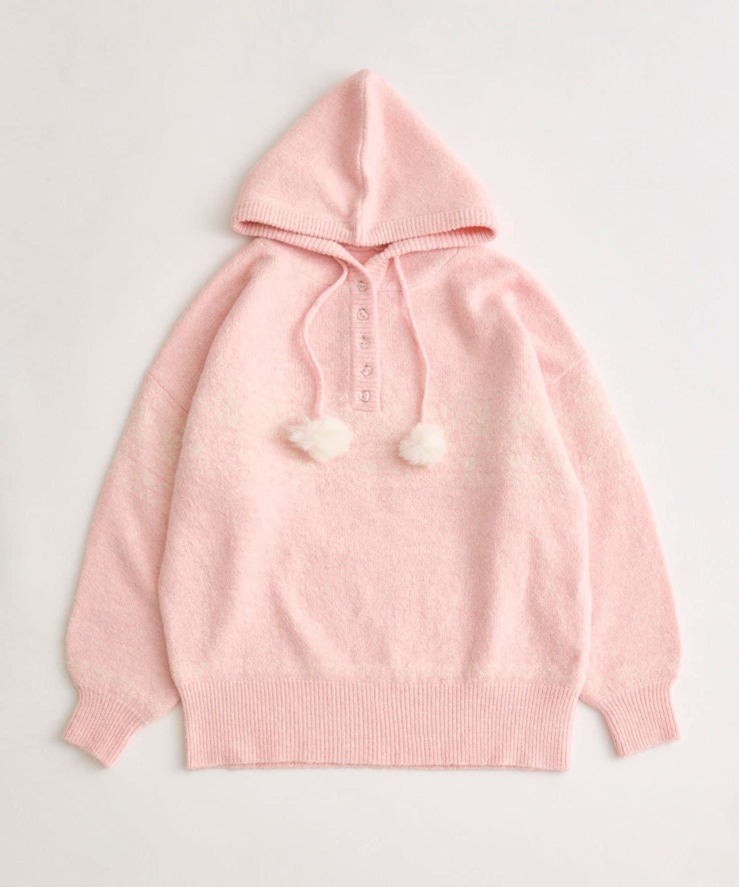 提花連帽針織衫