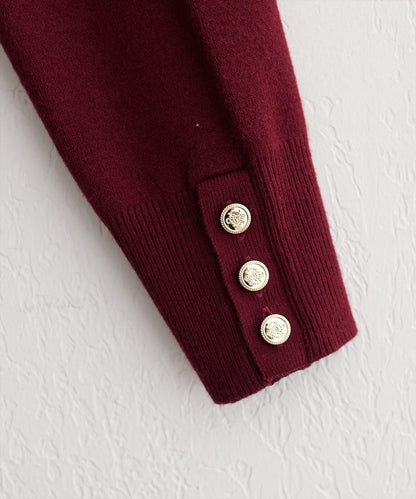 愛心領拼色針織套頭衫