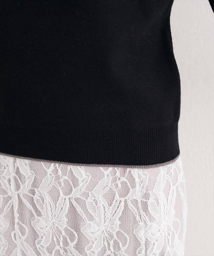 愛心領拼色針織套頭衫