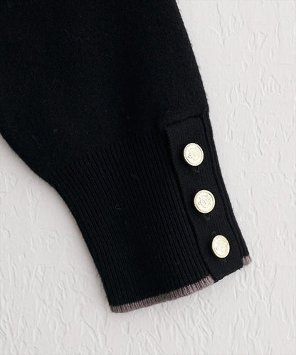 愛心領拼色針織套頭衫