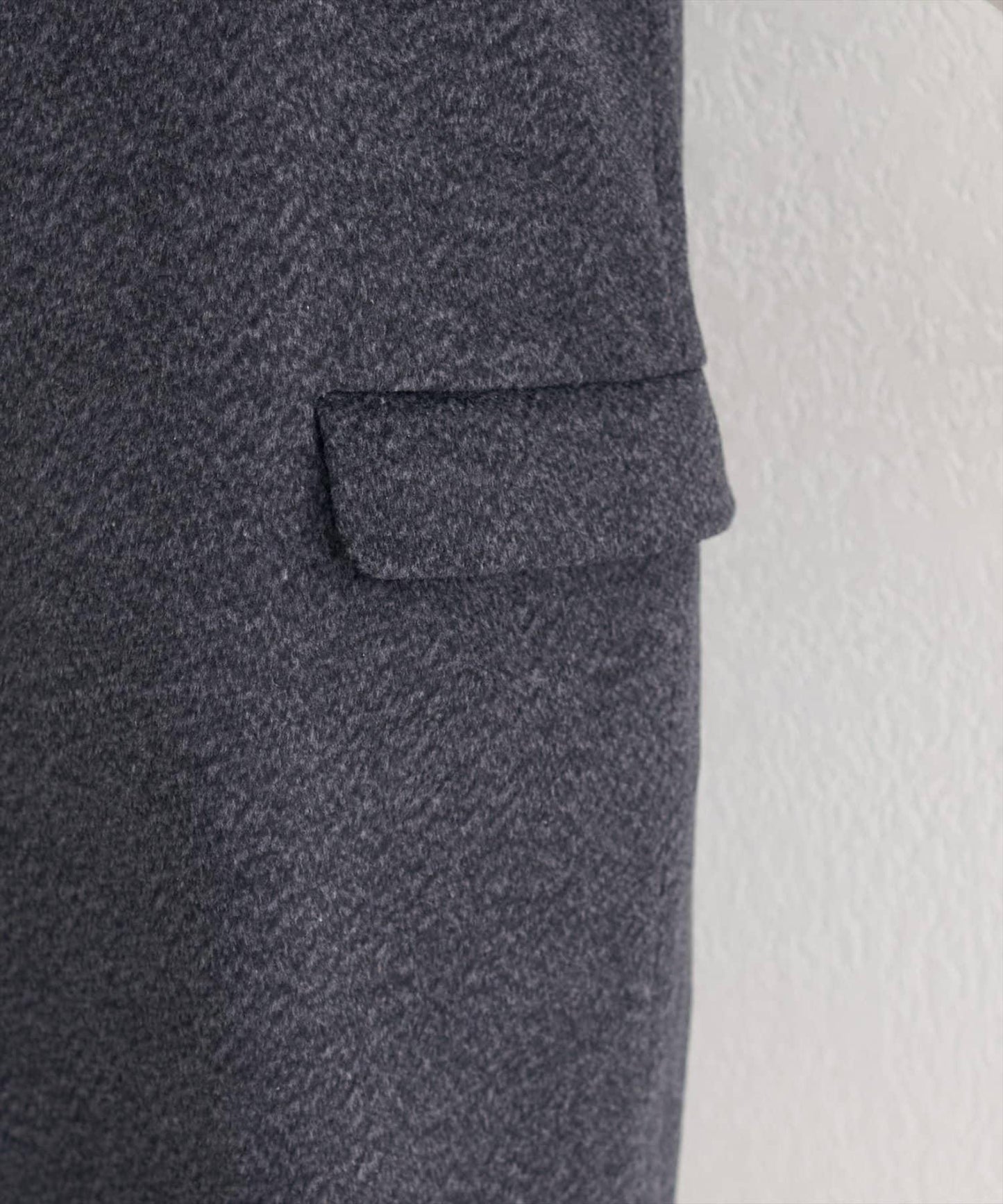 混色仿羊毛迷你揹帶裙