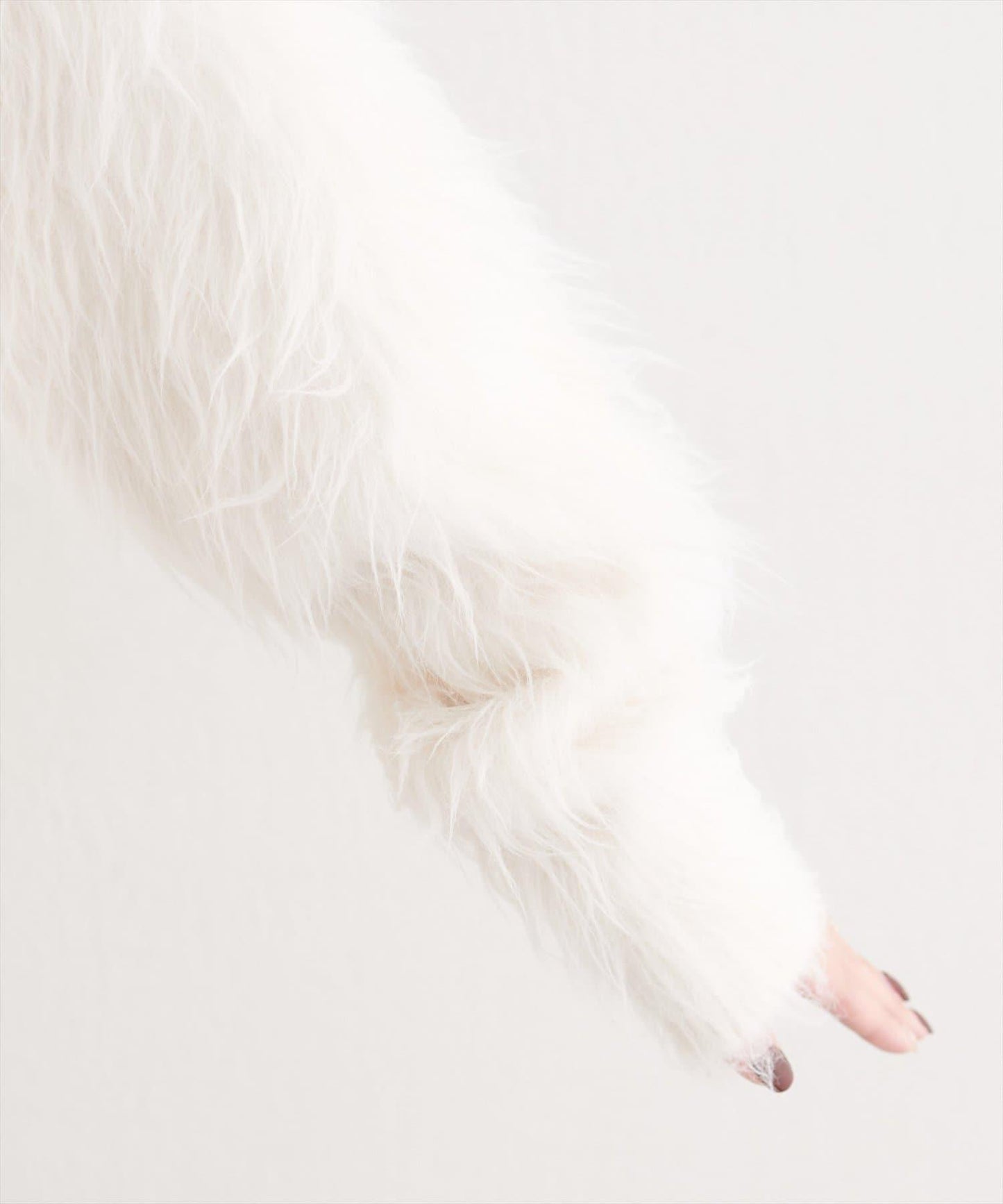 長款羽毛圓領針織套頭衫